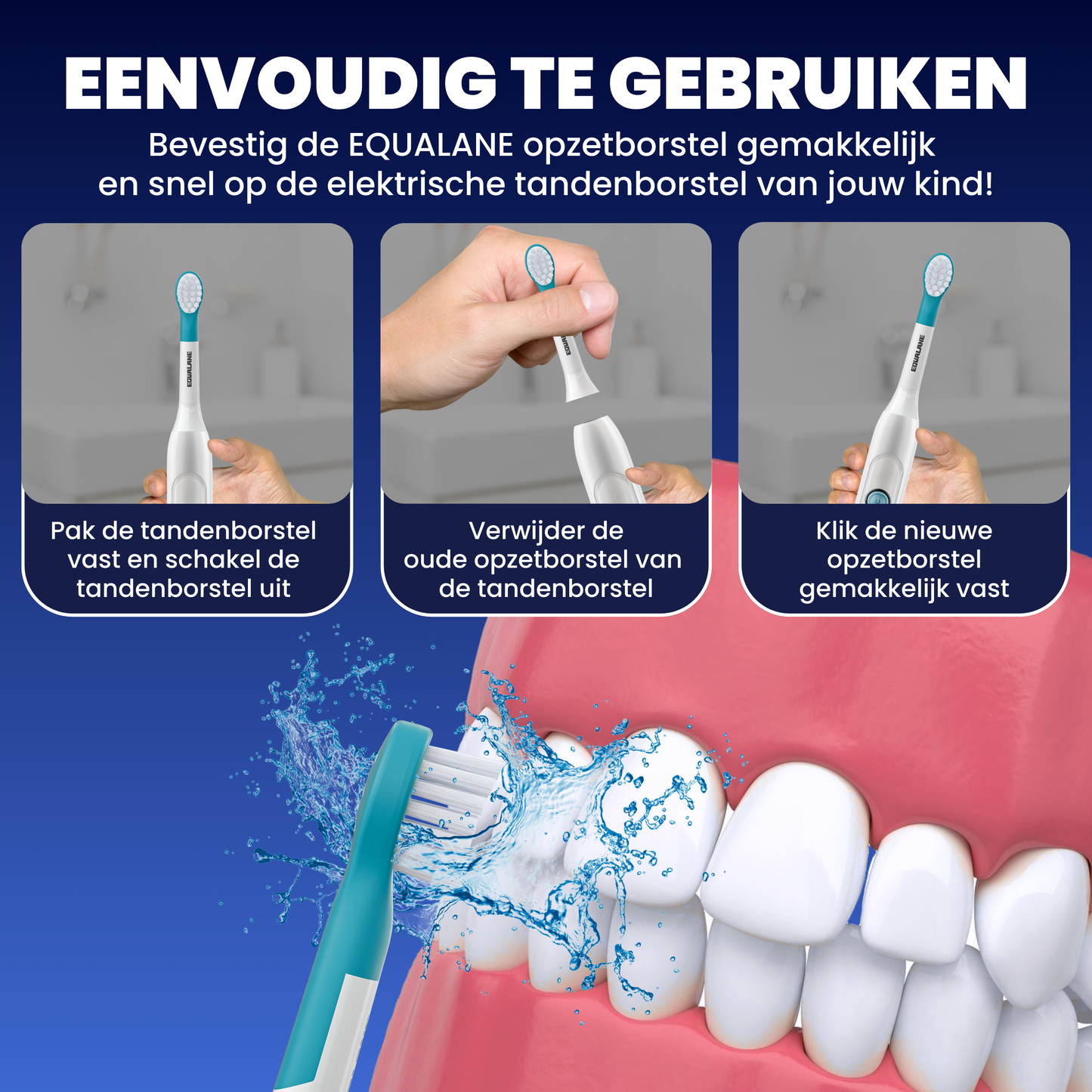 Opzetborstels geschikt voor Philips Sonicare Kids Tandenborstels - Zachte Borstelharen - Blauw - 24 Stuks