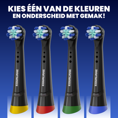 Opzetborstels geschikt voor Oral B iO tandenborstels - Zachte Borstelharen - Zwart - 8 Stuks