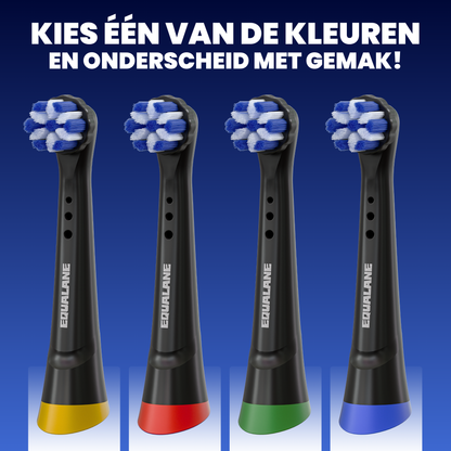 Opzetborstels geschikt voor Oral B iO tandenborstels - Normale Borstelharen - Zwart - 16 Stuks