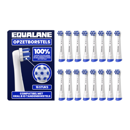 Opzetborstels geschikt voor Oral-B iO - Normale Borstelharen - Wit - 16 Stuks