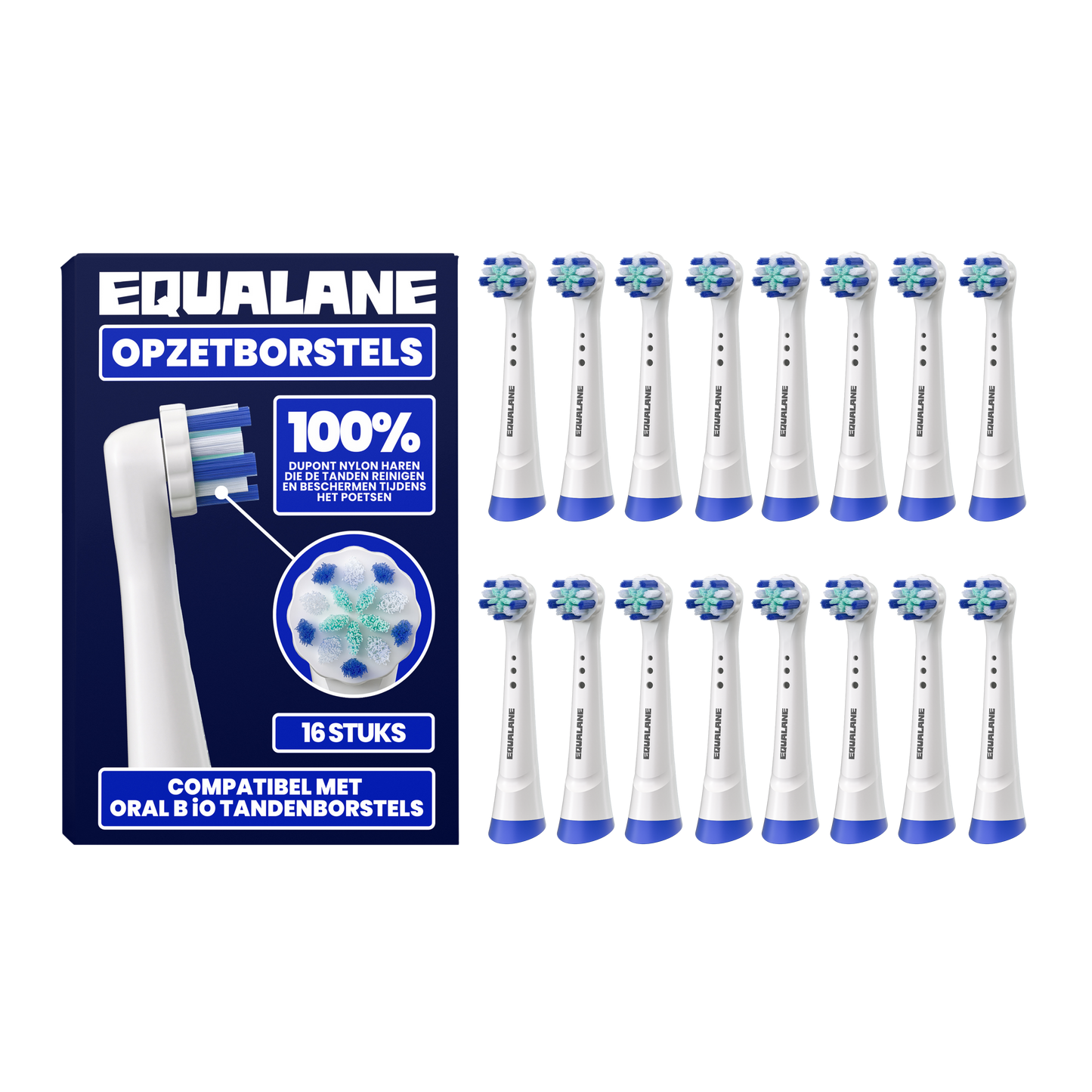 Opzetborstels geschikt voor Oral-B iO - Zachte Borstelharen - Wit - 16 Stuks