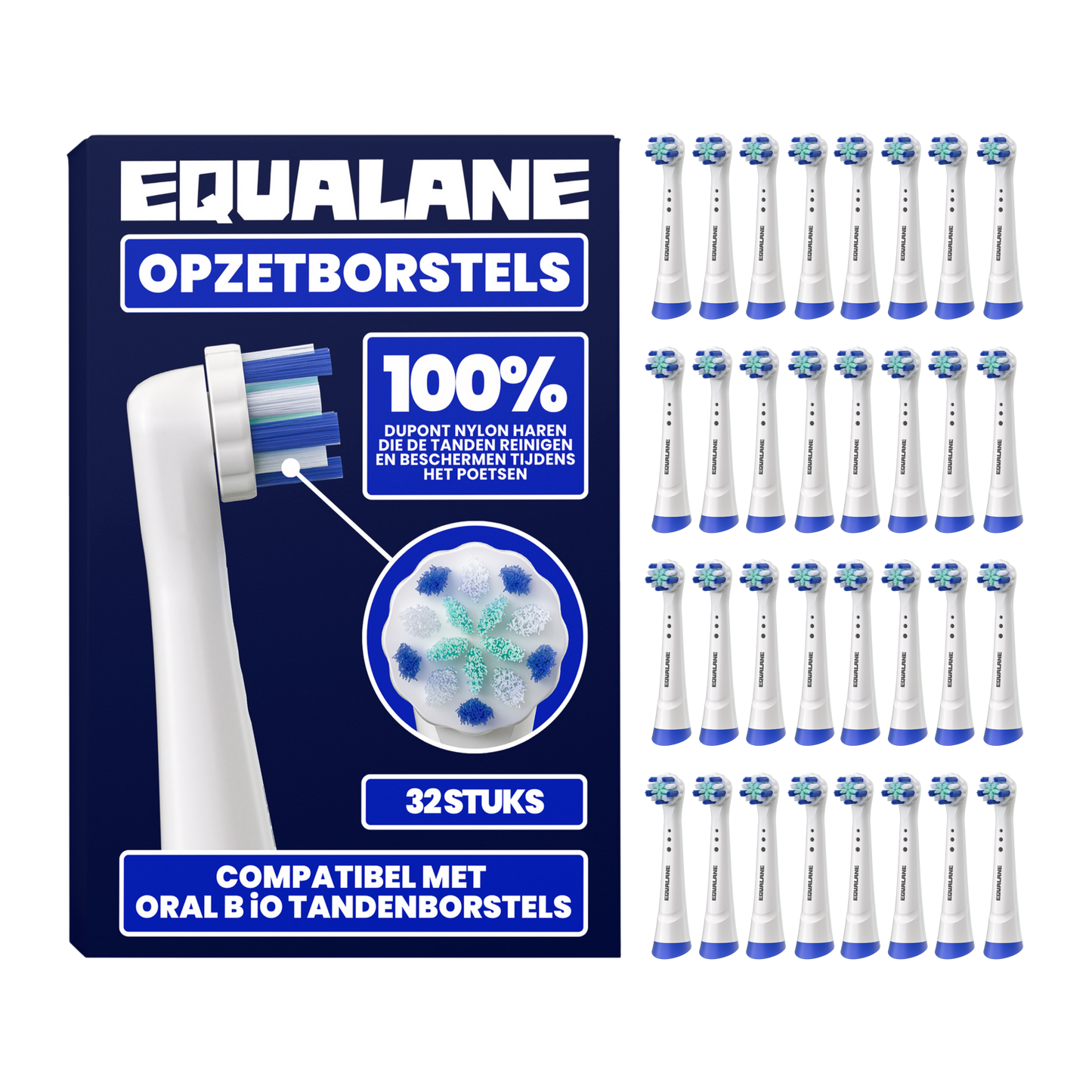 Opzetborstels geschikt voor Oral-B iO - Zachte Borstelharen - Wit - 32 Stuks