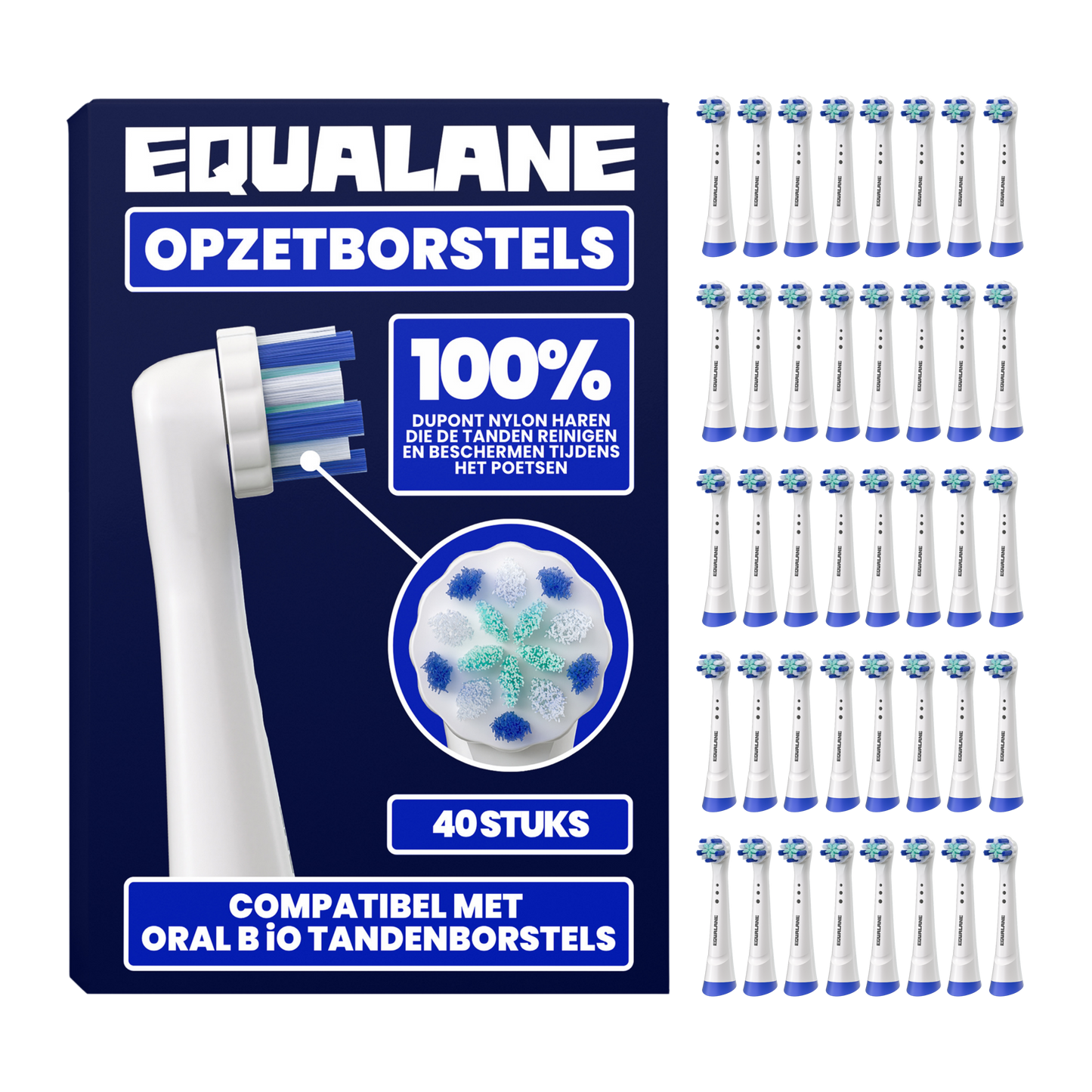 Opzetborstels geschikt voor Oral-B iO - Zachte Borstelharen - Wit - 40 Stuks