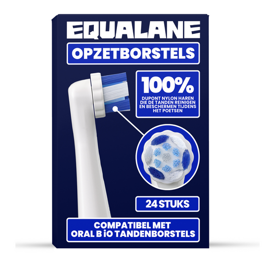 Opzetborstels geschikt voor Oral B iO tandenborstels - Schuine Borstelharen - Wit - 24 Stuks