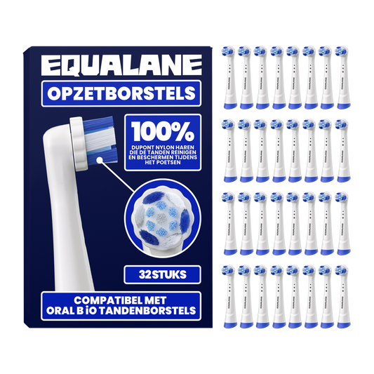Opzetborstels geschikt voor Oral-B iO - Schuine Borstelharen - Wit - 32 Stuks