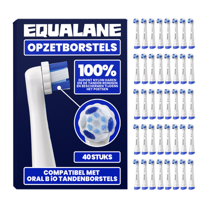 Opzetborstels geschikt voor Oral-B iO - Schuine Borstelharen - Wit - 40 Stuks