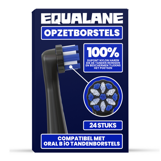 Opzetborstels geschikt voor Oral B iO tandenborstels - Normale Borstelharen - Zwart - 24 Stuks