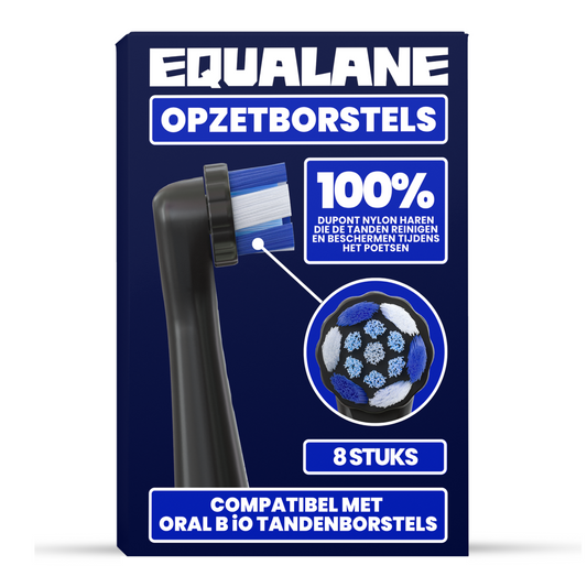 Opzetborstels geschikt voor Oral B iO tandenborstels - Schuine Borstelharen - Zwart - 8 Stuks