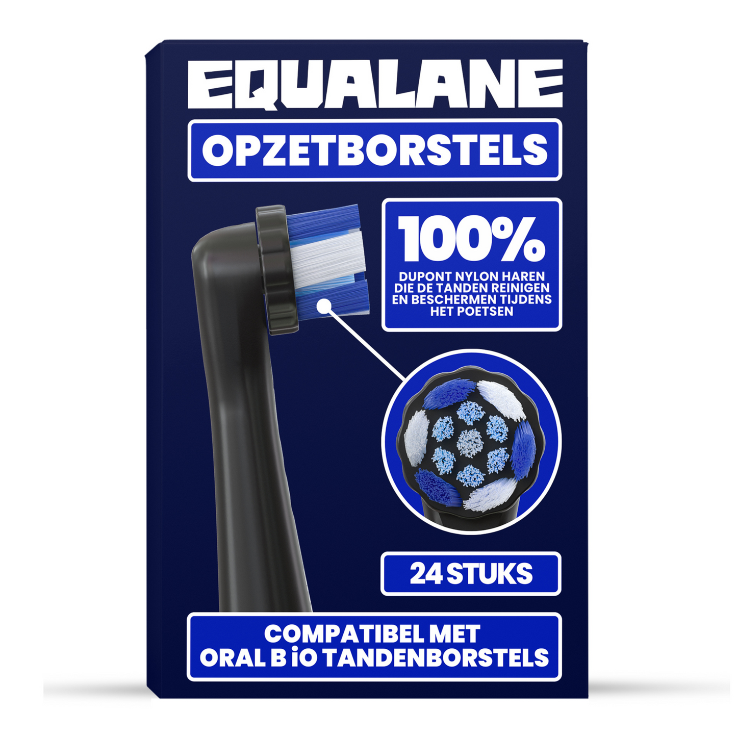 Opzetborstels geschikt voor Oral B iO tandenborstels - Schuine Borstelharen - Zwart - 24 Stuks