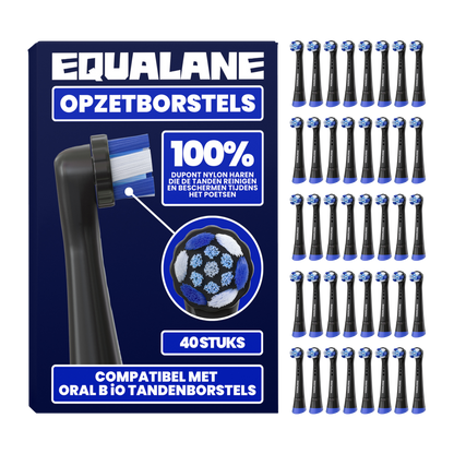 Opzetborstels geschikt voor Oral-B iO - Schuine Borstelharen - Zwart - 40 Stuks