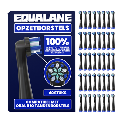 Opzetborstels geschikt voor Oral-B iO - Zachte Borstelharen - Zwart - 40 Stuks
