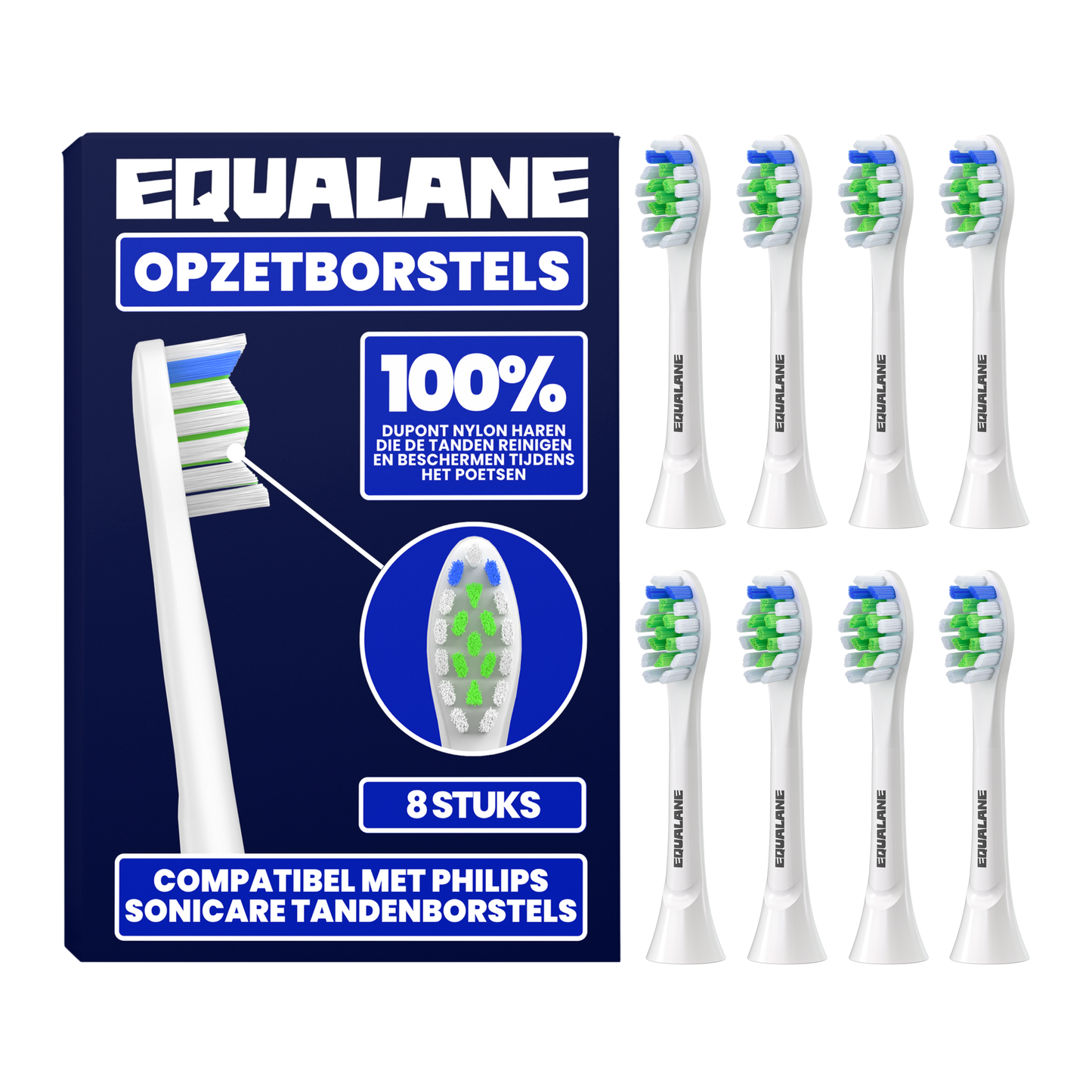 Opzetborstels geschikt voor Philips Sonicare - Normale Borstelharen - Wit - 8 Stuks