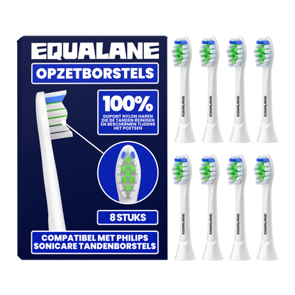 Opzetborstels geschikt voor Philips Sonicare - Normale Borstelharen - Wit - 8 Stuks