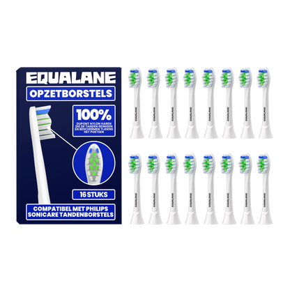 Opzetborstels geschikt voor Philips Sonicare - Normale Borstelharen - Wit - 16 Stuks