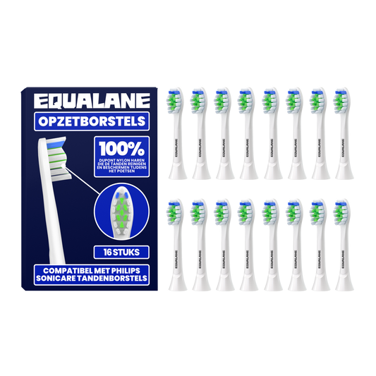 Opzetborstels geschikt voor Philips Sonicare - Normale Borstelharen - Wit - 16 Stuks