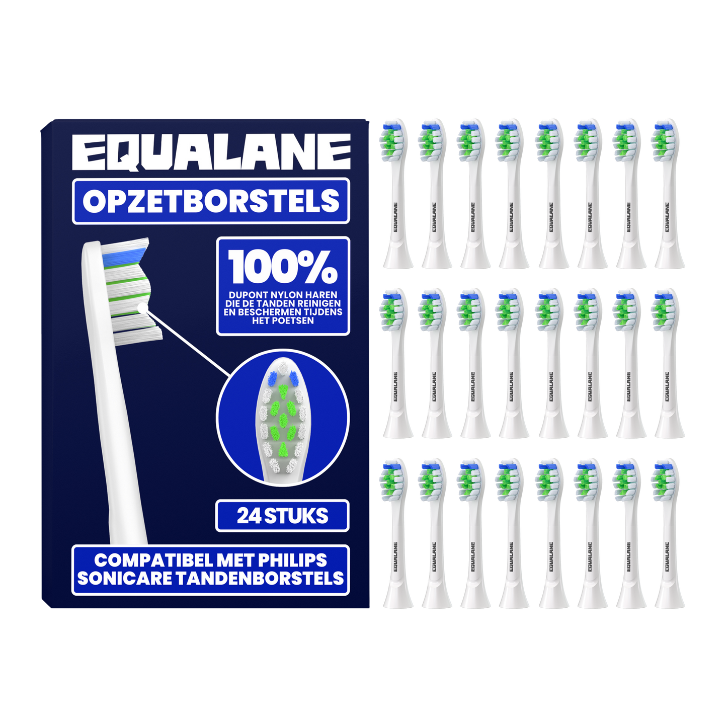 Opzetborstels geschikt voor Philips Sonicare - Normale Borstelharen - Wit - 24 Stuks