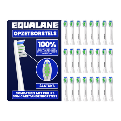 Opzetborstels geschikt voor Philips Sonicare - Normale Borstelharen - Wit - 24 Stuks