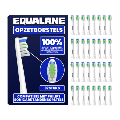 Opzetborstels geschikt voor Philips Sonicare - Normale Borstelharen - Wit - 32 Stuks