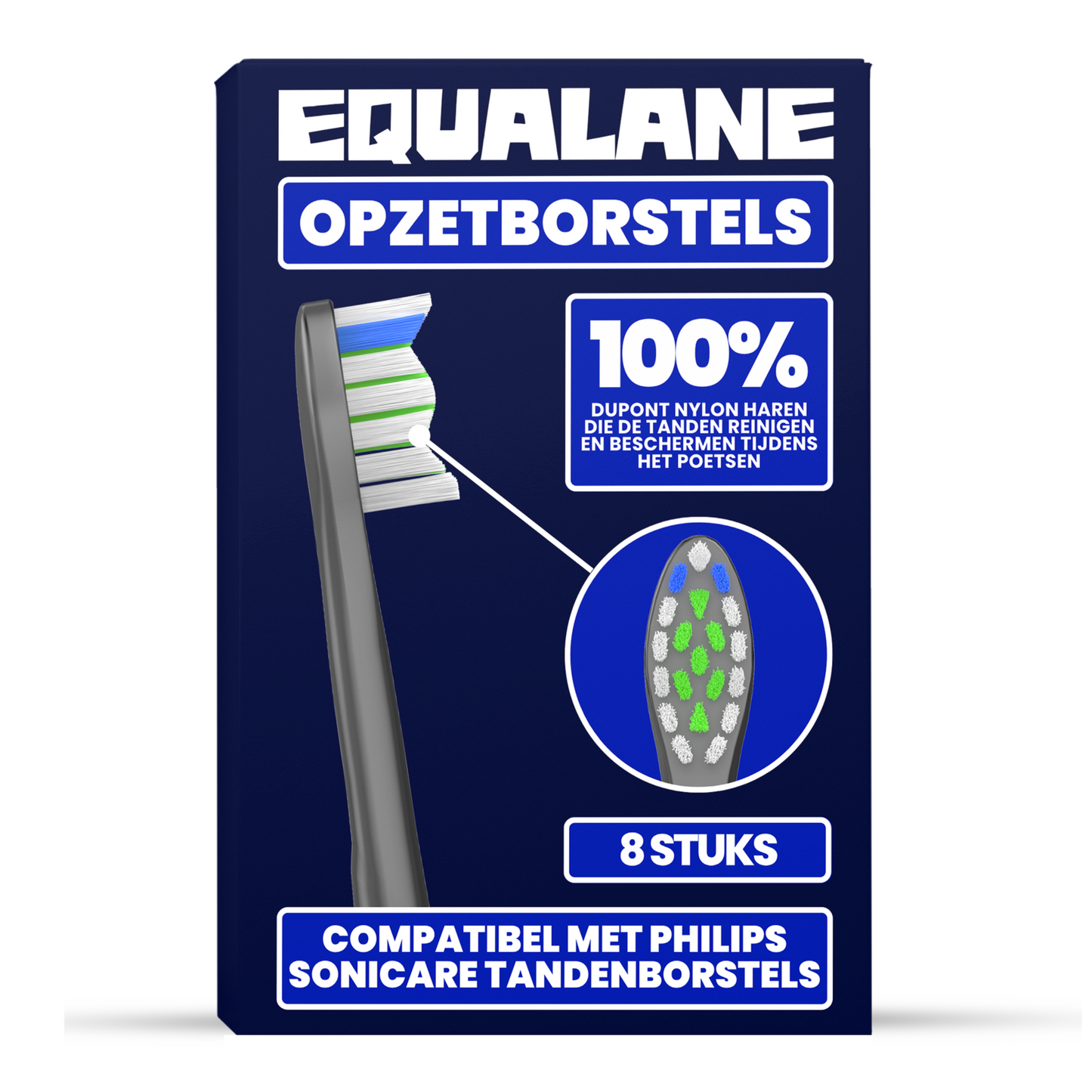 Opzetborstels geschikt voor Philips Sonicare tandenborstels - Normale Borstelharen - Zwart - 8 Stuks