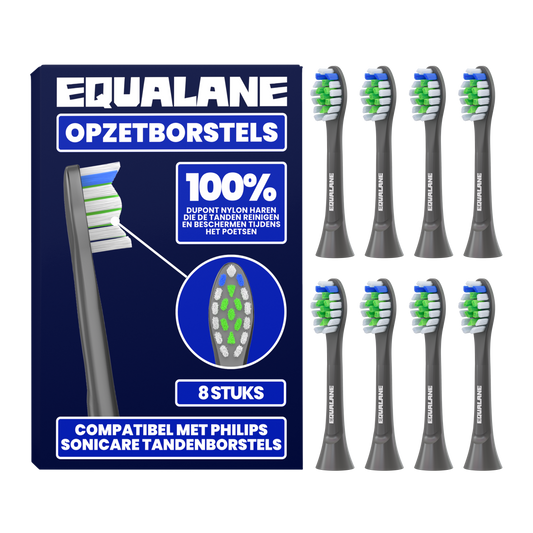 Opzetborstels geschikt voor Philips Sonicare - Normale Borstelharen - Zwart - 8 Stuks