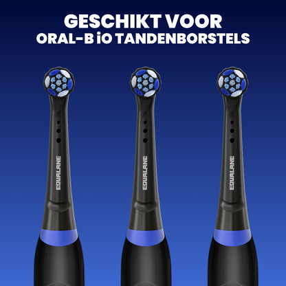 Opzetborstels geschikt voor Oral B iO tandenborstels - Schuine Borstelharen - Zwart - 24 Stuks