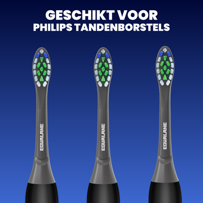 Opzetborstels geschikt voor Philips Sonicare - Normale Borstelharen - Zwart - 32 Stuks