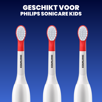 Opzetborstels geschikt voor Philips Sonicare Kids Tandenborstels - Zachte Borstelharen - Rood - 16 Stuks