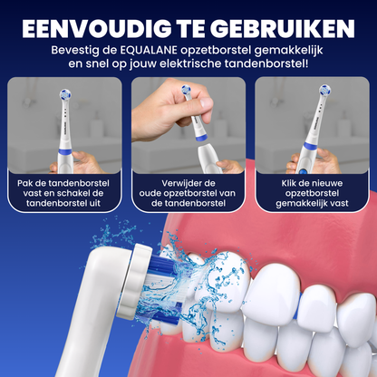 Opzetborstels geschikt voor Oral B iO tandenborstels - Schuine Borstelharen - Wit - 8 Stuks
