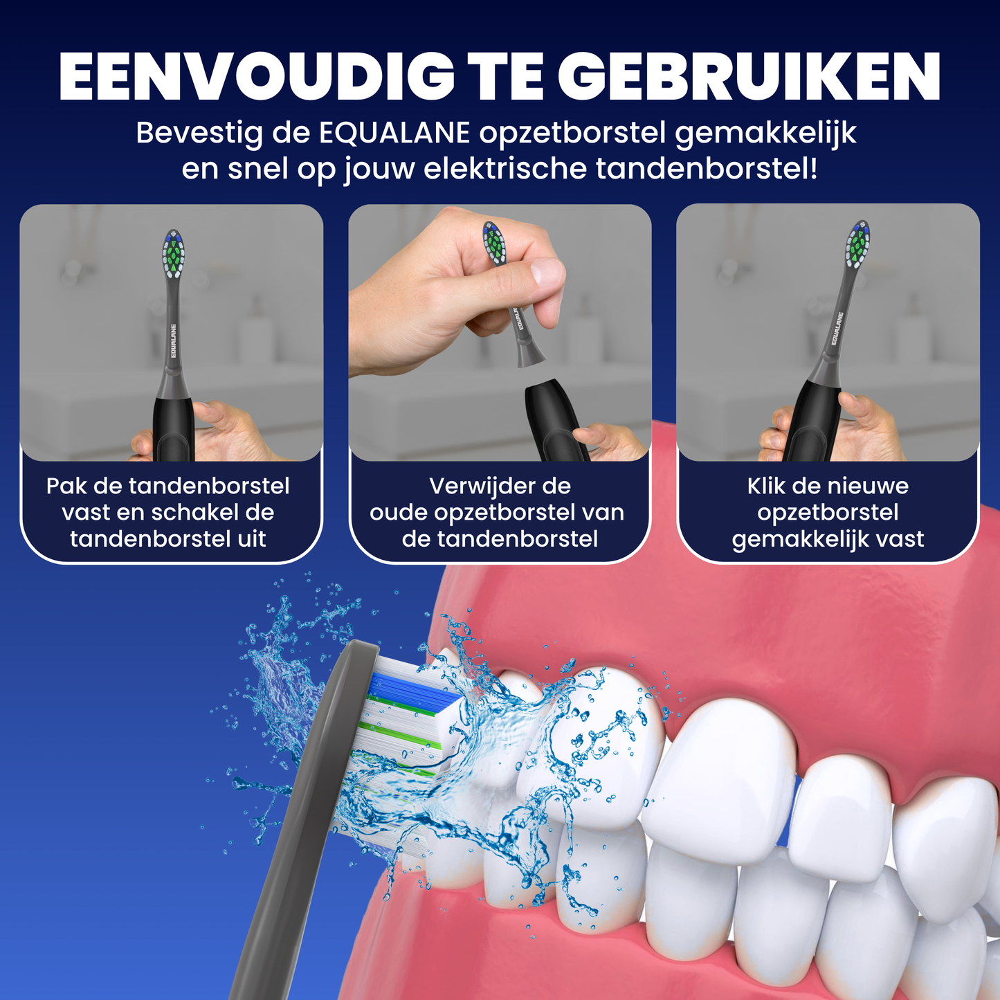Opzetborstels geschikt voor Philips Sonicare - Normale Borstelharen - Zwart - 32 Stuks