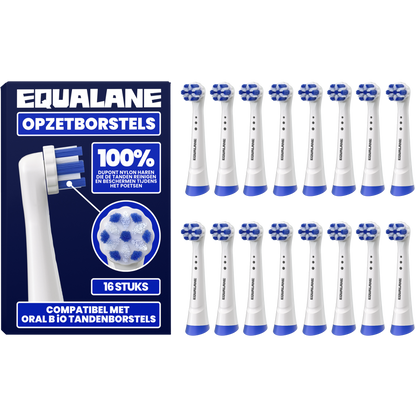 Opzetborstels geschikt voor Oral B iO tandenborstels - Normale Borstelharen - Wit - 16 Stuks