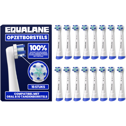 Opzetborstels geschikt voor Oral B iO tandenborstels - Zachte Borstelharen - Wit - 16 Stuks