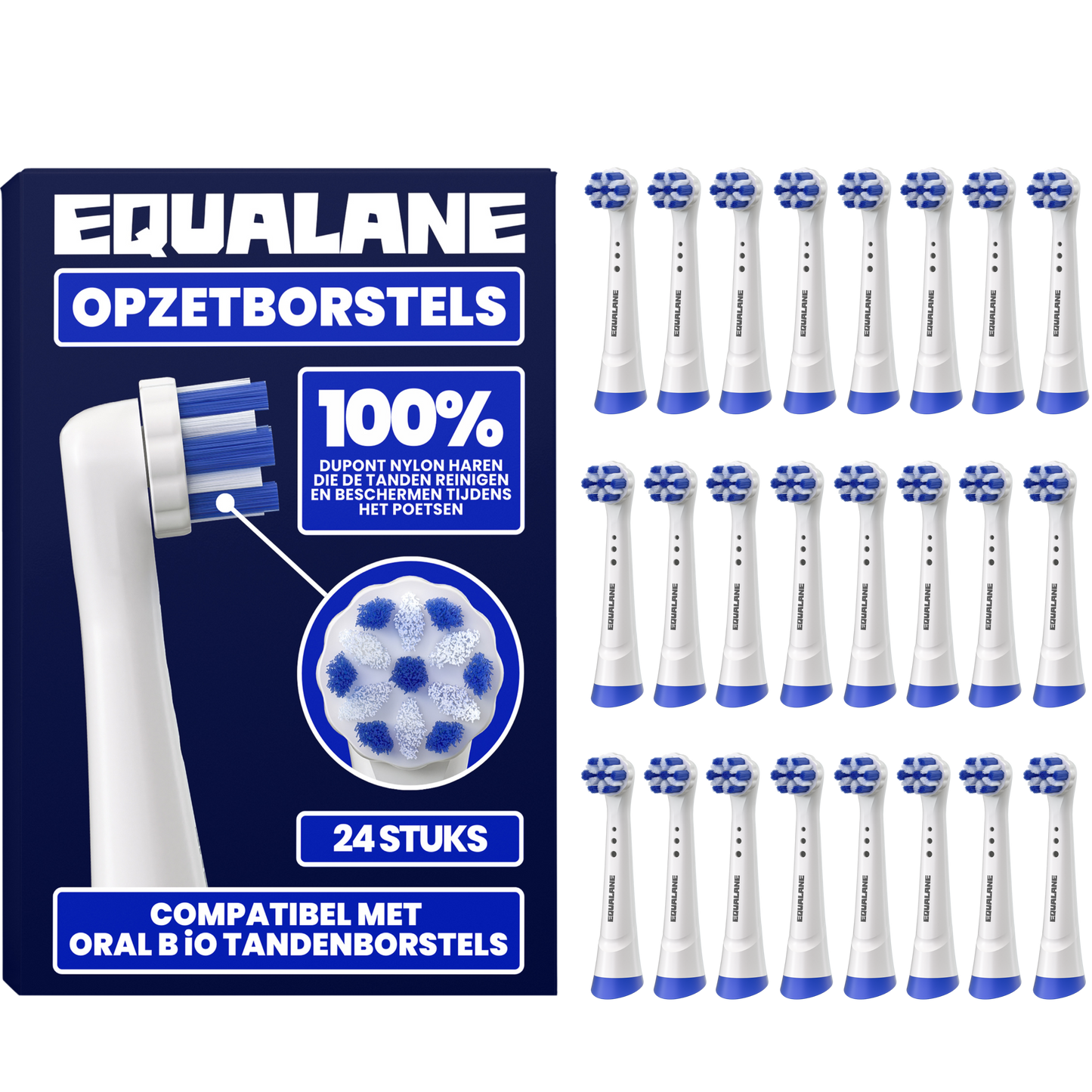 Opzetborstels geschikt voor Oral B iO tandenborstels - Normale Borstelharen - Wit - 24 Stuks