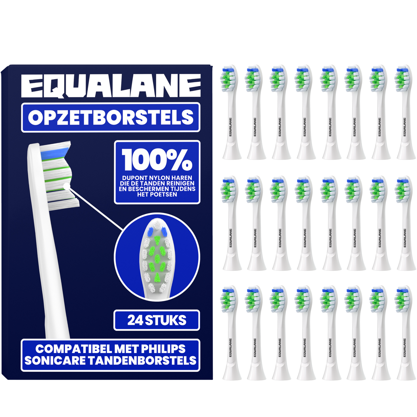 Opzetborstels geschikt voor Philips Sonicare tandenborstels - Normale Borstelharen - Wit - 24 Stuks