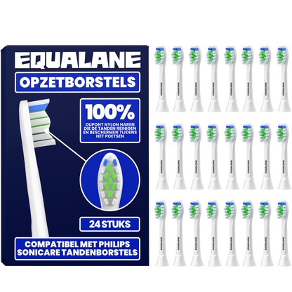 Opzetborstels geschikt voor Philips Sonicare tandenborstels - Normale Borstelharen - Wit - 24 Stuks