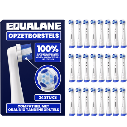Opzetborstels geschikt voor Oral B iO tandenborstels - Schuine Borstelharen - Wit - 24 Stuks