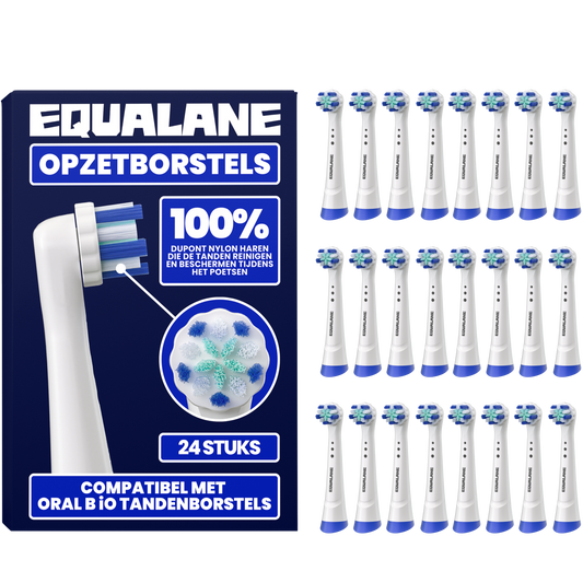 Opzetborstels geschikt voor Oral B iO tandenborstels - Zachte Borstelharen - Wit - 24 Stuks