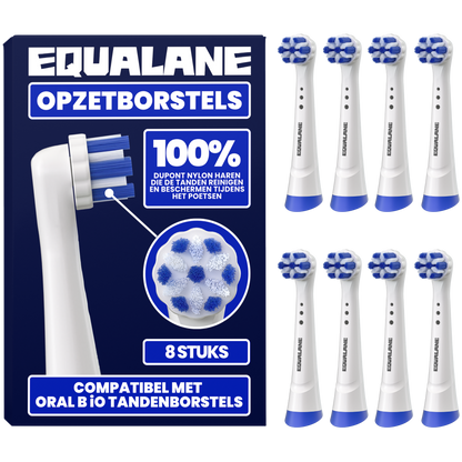 Opzetborstels geschikt voor Oral B iO tandenborstels - Normale Borstelharen - Wit - 8 Stuks