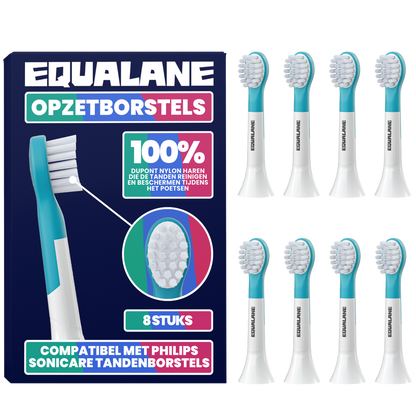 Opzetborstels geschikt voor Philips Sonicare Kids Tandenborstels - Zachte Borstelharen - Blauw - 8 Stuks