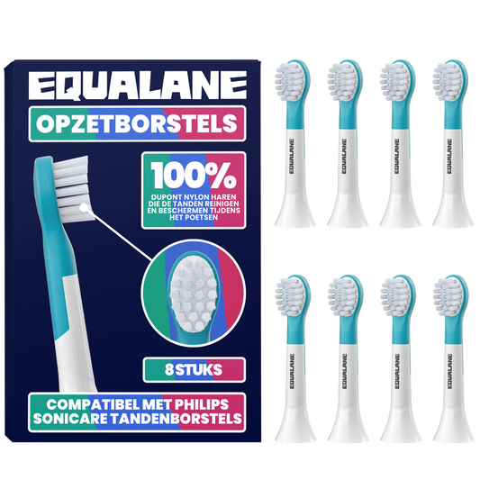 Opzetborstels geschikt voor Philips Sonicare Kids Tandenborstels - Zachte Borstelharen - Blauw - 8 Stuks