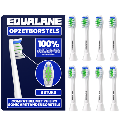 Opzetborstels geschikt voor Philips Sonicare tandenborstels - Normale Borstelharen - Wit - 8 Stuks