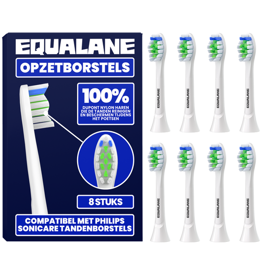 Opzetborstels geschikt voor Philips Sonicare tandenborstels - Normale Borstelharen - Wit - 8 Stuks
