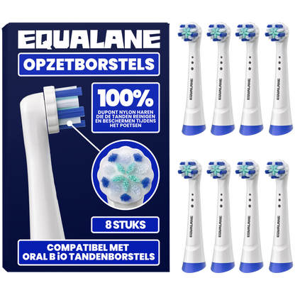 Opzetborstels geschikt voor Oral B iO tandenborstels - Zachte Borstelharen - Wit - 8 Stuks