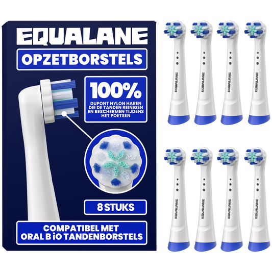 Opzetborstels geschikt voor Oral B iO tandenborstels - Zachte Borstelharen - Wit - 8 Stuks