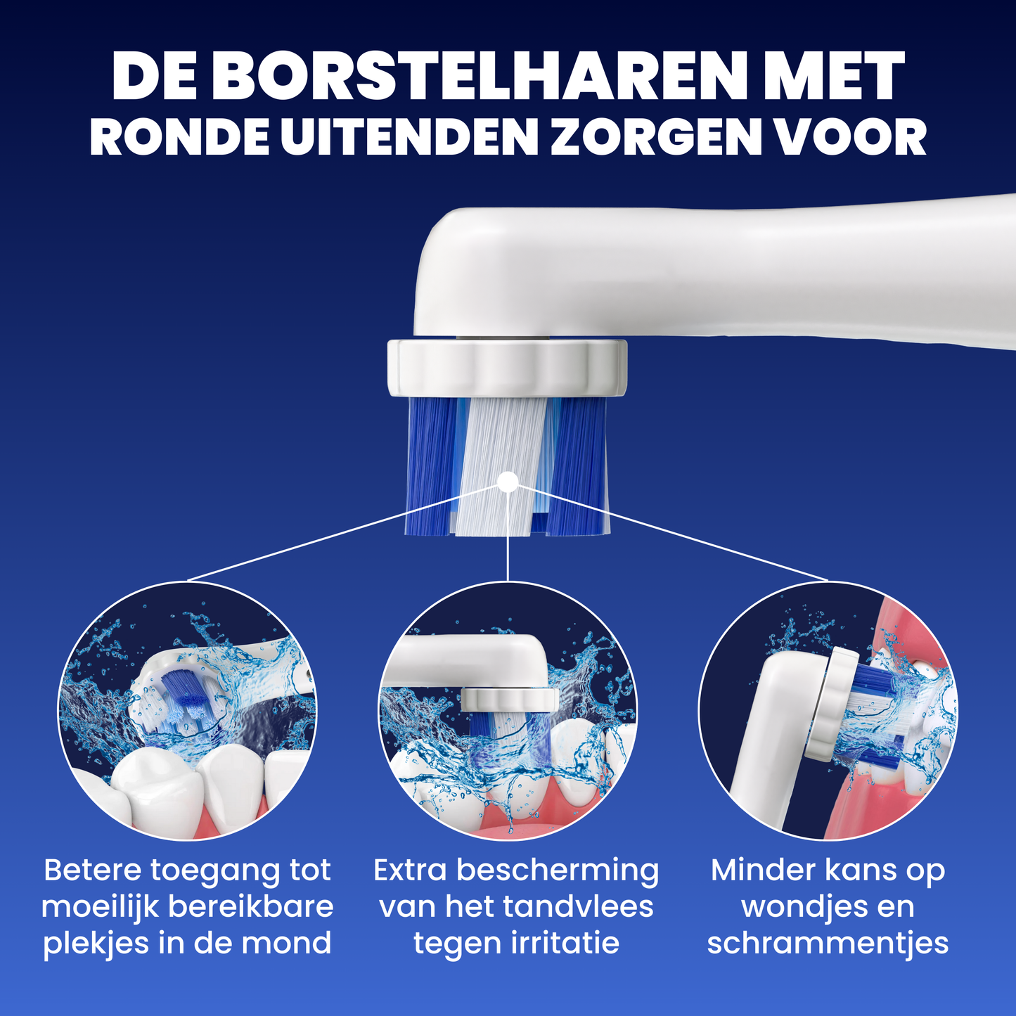 Opzetborstels geschikt voor Oral B iO tandenborstels - Schuine Borstelharen - Wit - 8 Stuks