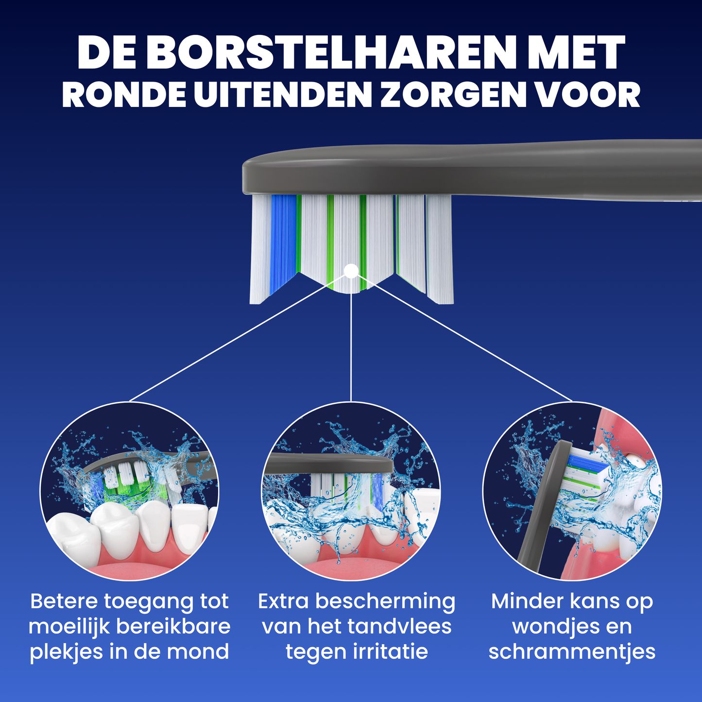Opzetborstels geschikt voor Philips Sonicare - Normale Borstelharen - Zwart - 32 Stuks