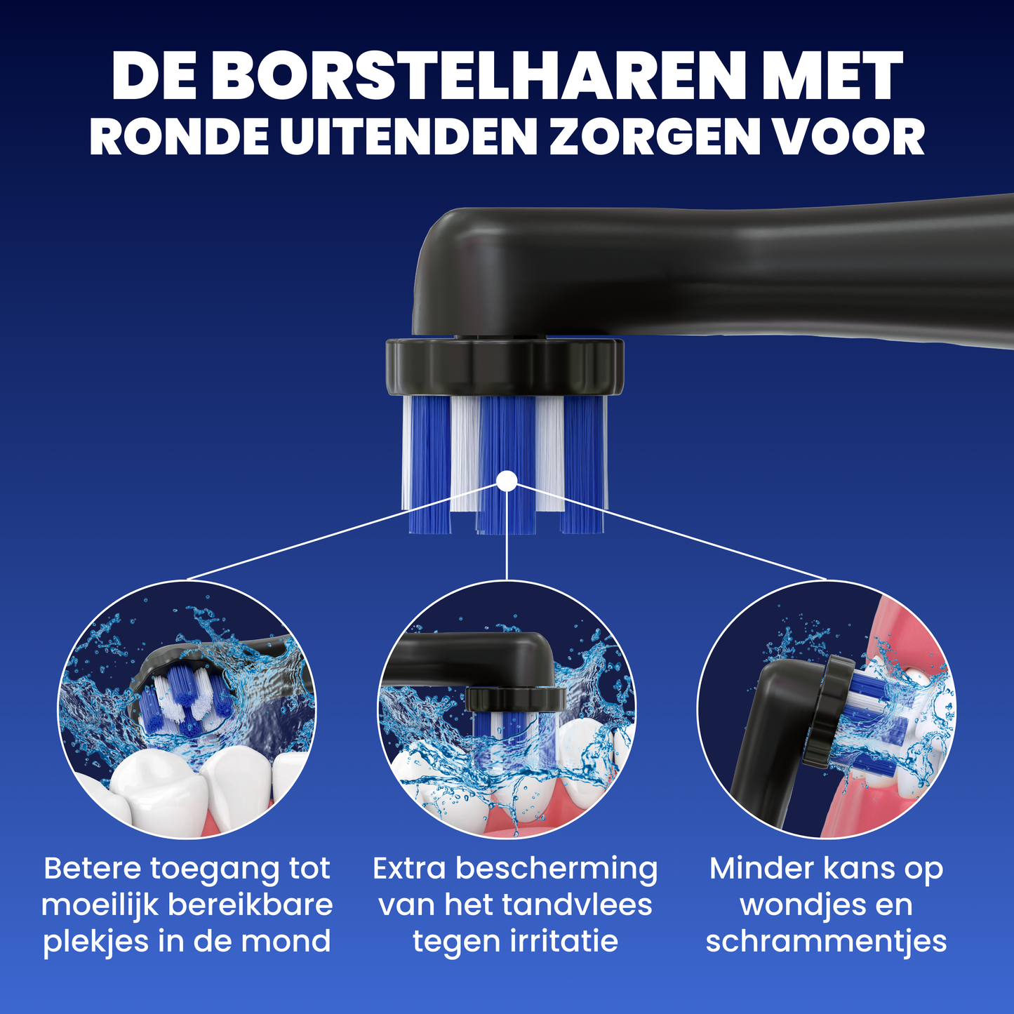 Opzetborstels geschikt voor Oral B iO tandenborstels - Normale Borstelharen - Zwart - 16 Stuks