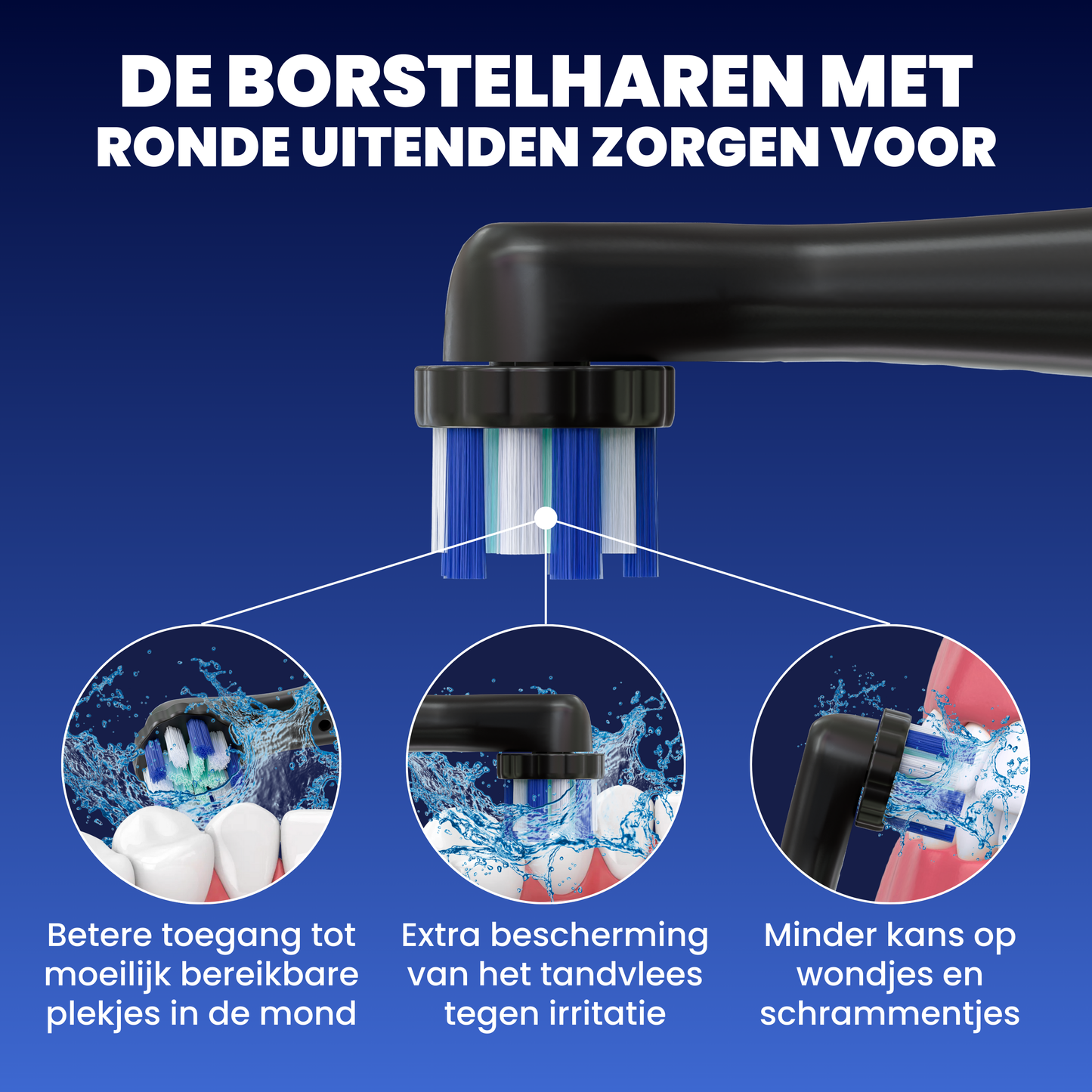 Opzetborstels geschikt voor Oral B iO tandenborstels - Zachte Borstelharen - Zwart - 8 Stuks