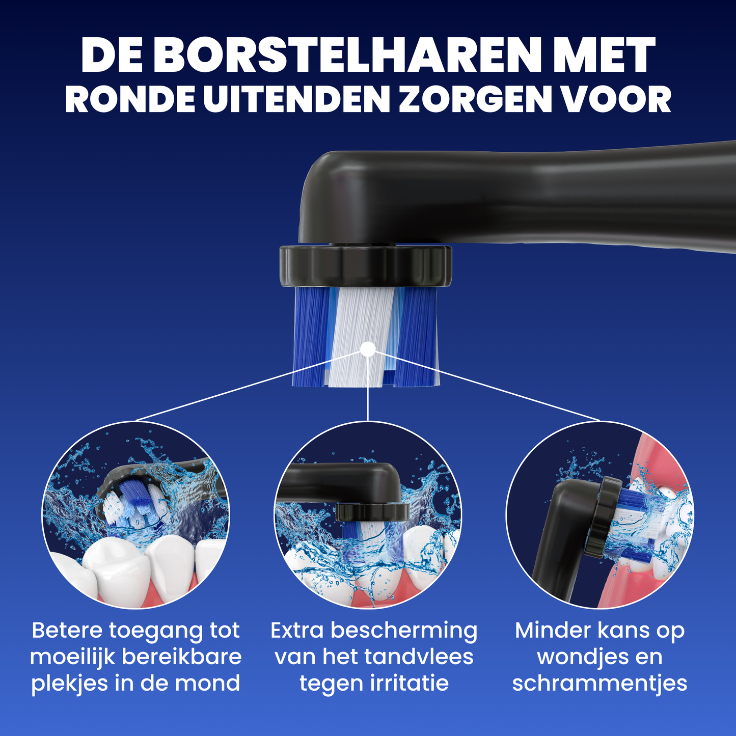 Opzetborstels geschikt voor Oral B iO tandenborstels - Schuine Borstelharen - Zwart - 24 Stuks