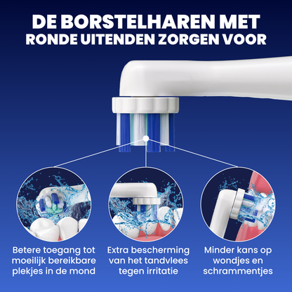 Opzetborstels geschikt voor Oral B iO tandenborstels - Zachte Borstelharen - Wit - 16 Stuks