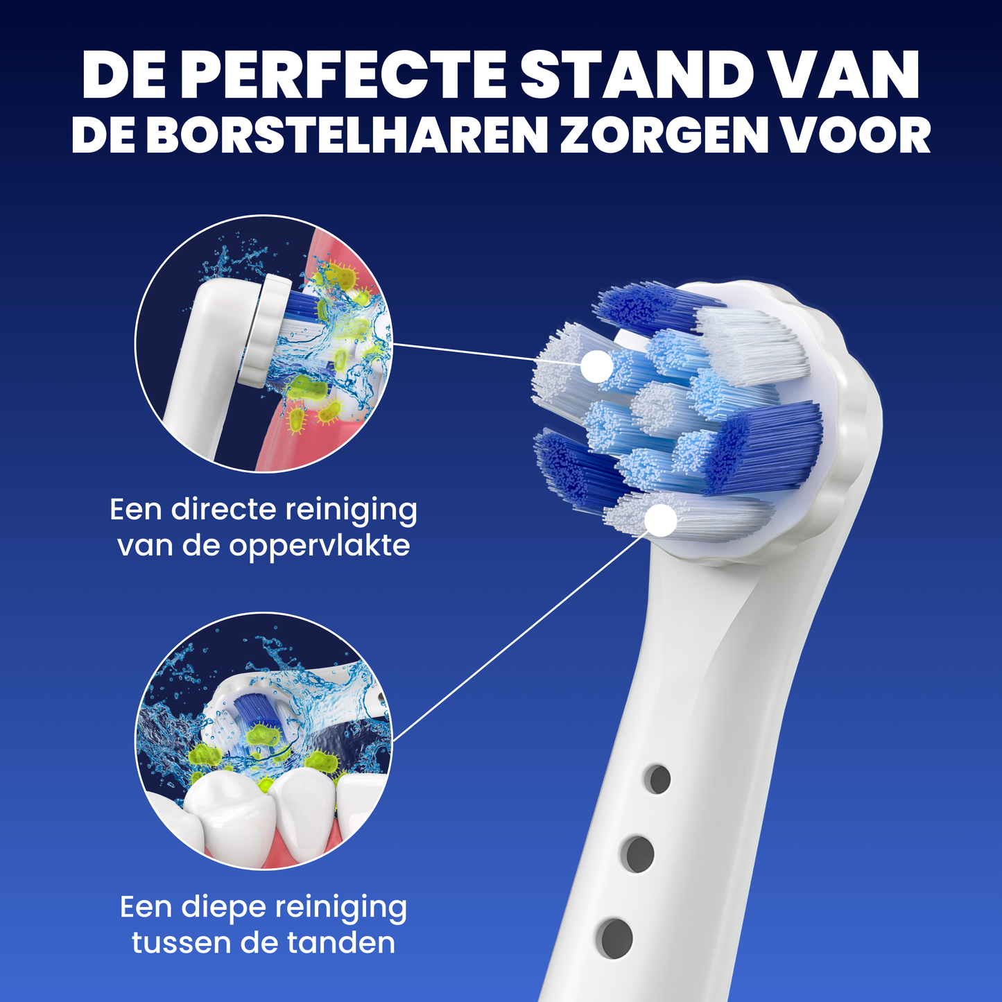 Opzetborstels geschikt voor Oral B iO tandenborstels - Schuine Borstelharen - Wit - 8 Stuks